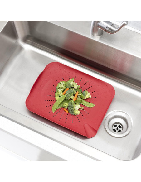 Tabla de Colador Home Basics Rojo 33.66x26.67 cm Multiusos