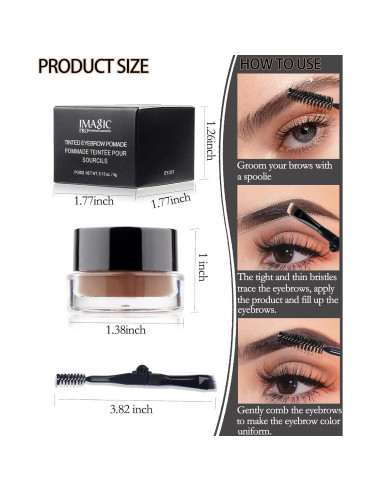 Pomada para Cejas LYSdefeu Marrón Medio 24 Horas Impermeable