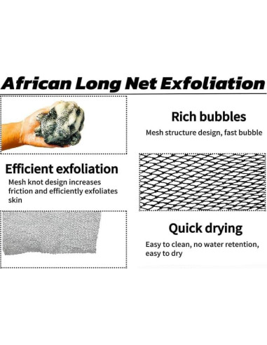 Esponja de Exfoliación Africana Tyxzle - 2 Piezas Nylon