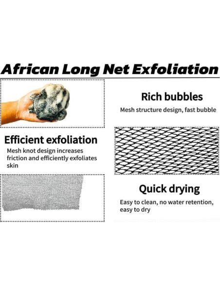 Esponja de Exfoliación Africana Tyxzle - 2 Piezas Nylon