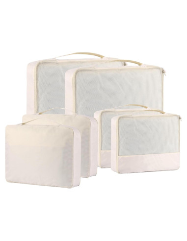 Conjuntos de Cubos de Empaque DoubleTrip 6 Piezas Nylon Crema