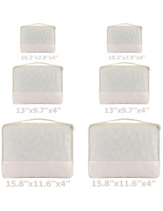 Conjuntos de Cubos de Empaque DoubleTrip 6 Piezas Nylon Crema 2