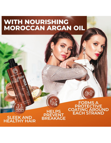 Champú Hidratante de Aceite de Argán Bingo - 396g - Libre de Sulfatos