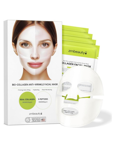 Mascarilla Facial de Colágeno Bio con 9 Péptidos - Hidratante