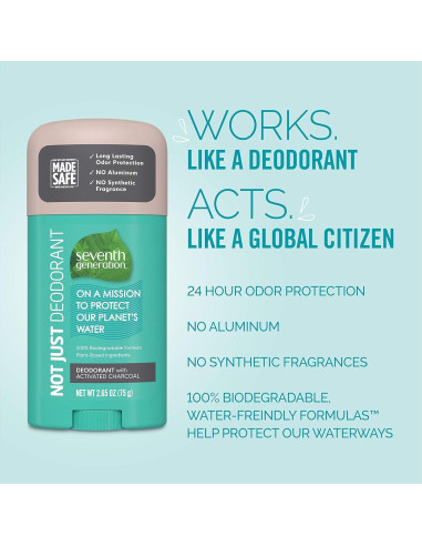 Desodorante Sin Aluminio Seventh Generation 75 g Carbón Activado