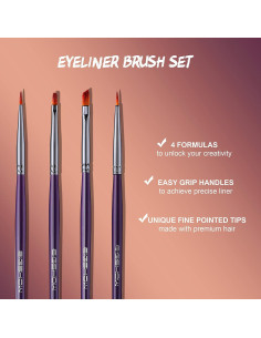 Juego de Pinceles para Delineador EIGSHOW - 4 Piezas Veganas 2
