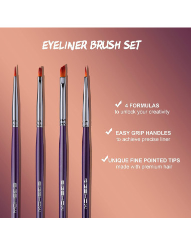 Juego de Pinceles para Delineador EIGSHOW - 4 Piezas Veganas