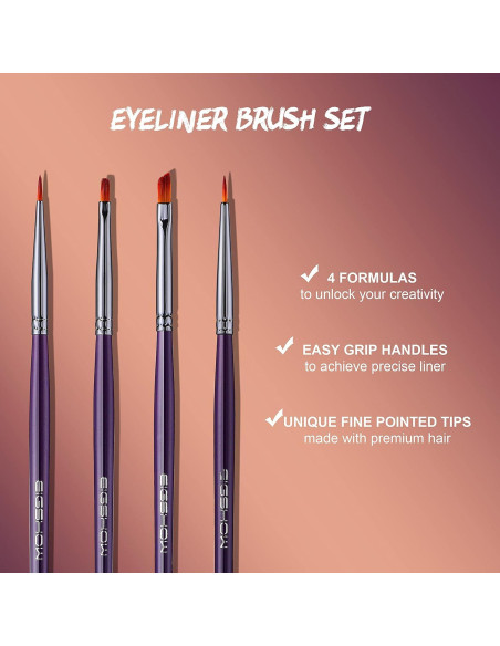 Juego de Pinceles para Delineador EIGSHOW - 4 Piezas Veganas