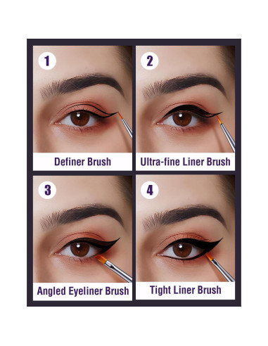 Juego de Pinceles para Delineador EIGSHOW - 4 Piezas Veganas