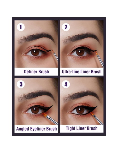 Juego de Pinceles para Delineador EIGSHOW - 4 Piezas Veganas