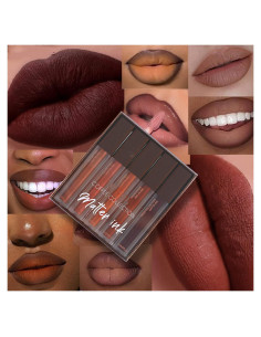 Set de Labiales Líquidos Mate MAEPEOR 5 Colores Alta Pigmentación
