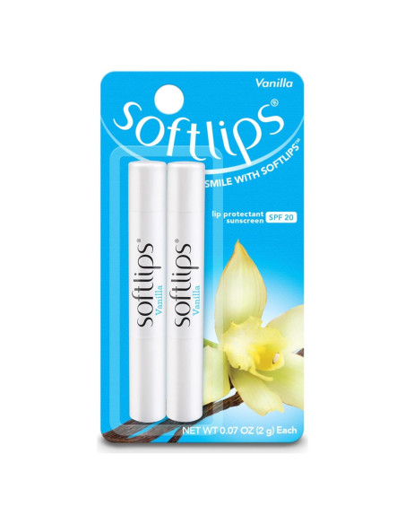 Bálsamo Labial Softlips Vainilla SPF 20 Hidratante Paquete 2