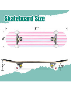 Patineta Completa UHMLTCRBOD Floral 78.74 cm 7 Capas Arce 2