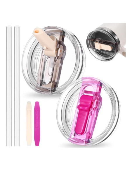 Paquete de 2 tapas de repuesto Suohheh para vaso Stanley 40 oz