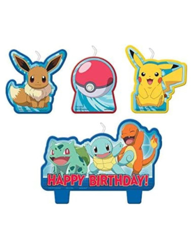 Conjunto de Velas de Cumpleaños Pokemon Amscan - 4 pcs