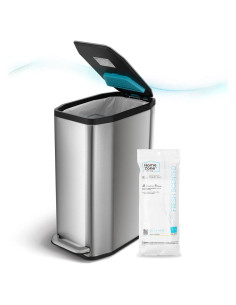 Bote de Basura Delgado Home Zone Living 50L Acero Inoxidable