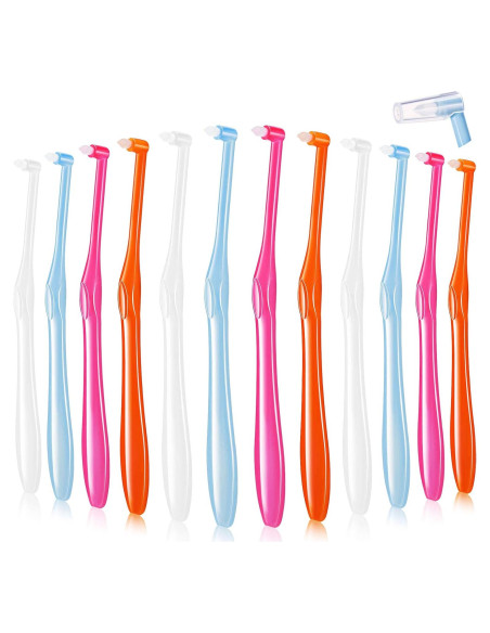 12 Cepillos Interdentales Suaves Patelai con Tapa Protectora