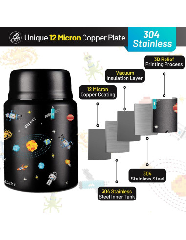 Termo para Comida Caliente Charcy 482ml con Cuchara Plegable