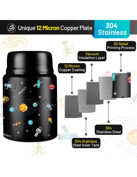 Termo para Comida Caliente Charcy 482ml con Cuchara Plegable
