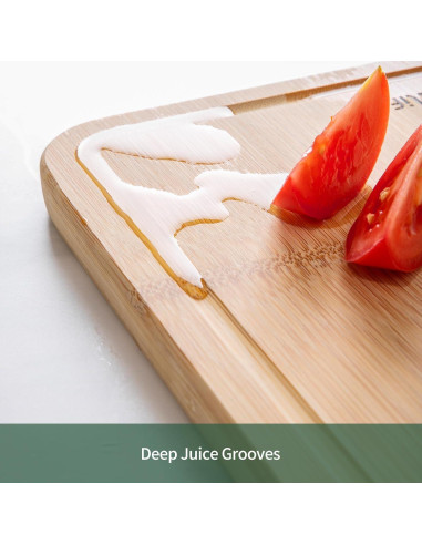 Tabla de Cortar Grande RhinoLife de Bambú 40x28 cm Antimicrobiana