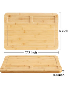 Tabla de Cortar Grande Heimlove de Bambú 45.72x30.48 cm 2