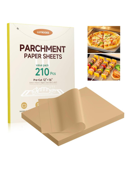 Papel Pergamino Sin Blanquear LUYROOES 210 Hojas 30.4x40.6cm