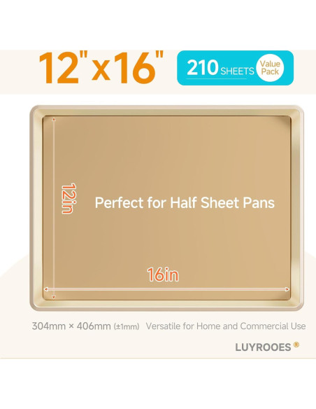 Papel Pergamino Sin Blanquear LUYROOES 210 Hojas 30.4x40.6cm