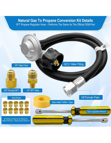 Kit de Conversión Gas Natural a Propano FJXBYWM para Parrillas Weber