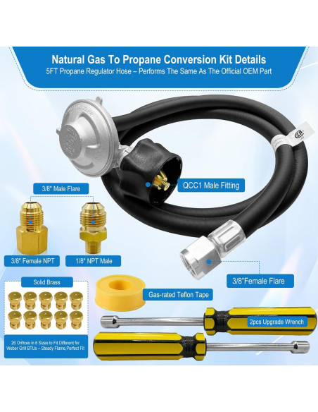 Kit de Conversión Gas Natural a Propano FJXBYWM para Parrillas Weber