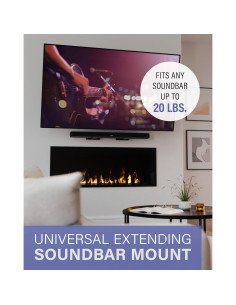 Soporte de pared para barra de sonido Sanus OSBWM1-B2 - Extensible 14.43 cm 2