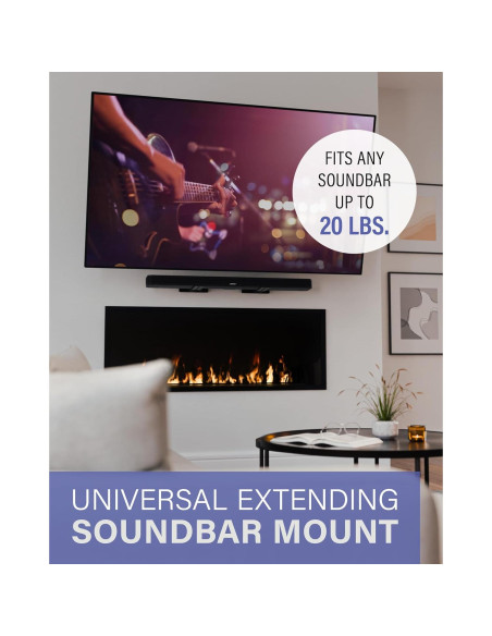 Soporte de pared para barra de sonido Sanus OSBWM1-B2 - Extensible 14.43 cm