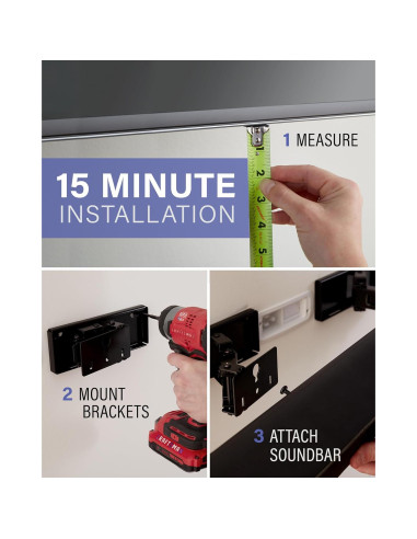 Soporte de pared para barra de sonido Sanus OSBWM1-B2 - Extensible 14.43 cm