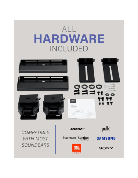 Soporte de pared para barra de sonido Sanus OSBWM1-B2 - Extensible 14.43 cm