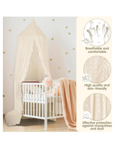 Dosel de Cuna Beige Jiangcha - Red Mosquitera 240 cm 2