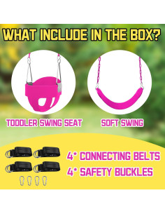 Columpio para Niños Pequeños Perantlb - Asiento de Cubo con Respaldo Alto 2