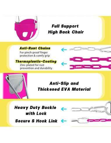 Columpio para Niños Pequeños Perantlb - Asiento de Cubo con Respaldo Alto
