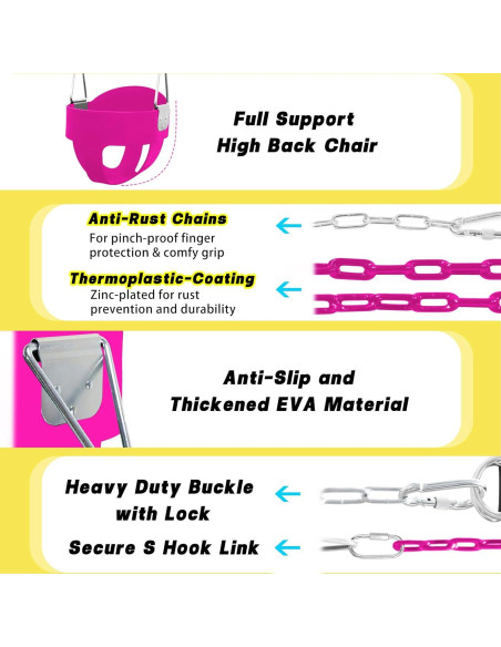 Columpio para Niños Pequeños Perantlb - Asiento de Cubo con Respaldo Alto