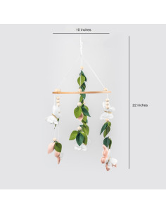 Móvil de Cuna de Mariposa Rosa - Fieltro Hipoalergénico 25.4cm 2