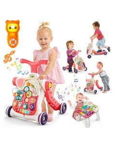 Andador 5 en 1 TERRAMUS Rosa para Bebés 6-18 Meses