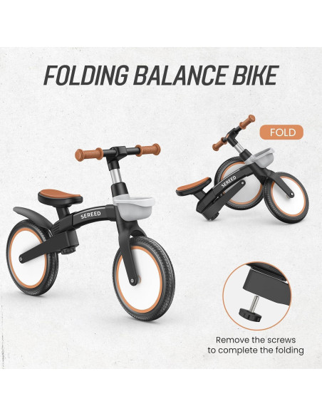 Bicicleta de Equilibrio SEREED B208 Plegable 12" Negro