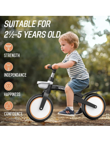 Bicicleta de Equilibrio SEREED B208 Plegable 12" Negro