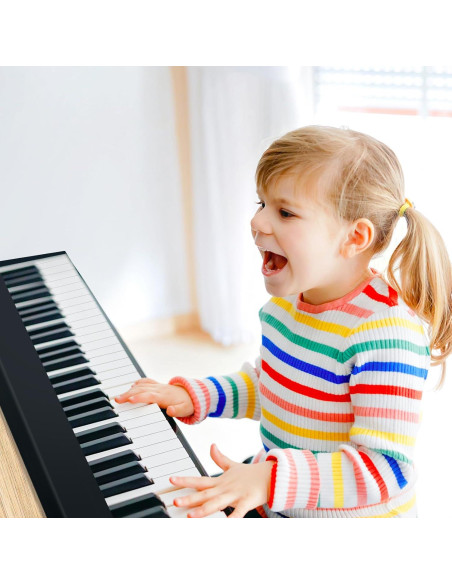 Teclado de Piano Plegable Costzon 61 Teclas Negro Portátil
