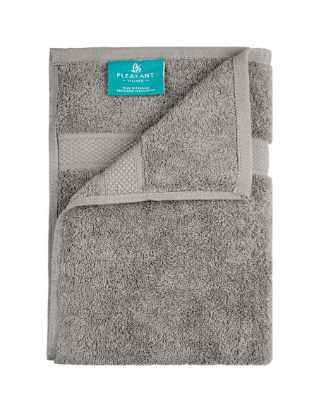 Juego de 6 Toallas de Baño Pleasant Home 100% Algodón Gris