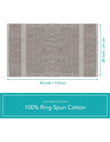 Juego de 6 Toallas de Baño Pleasant Home 100% Algodón Gris