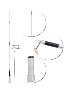 Antena de Radio Móvil HYS VHF/UHF 108.5cm 144/430MHz Doble Banda 2
