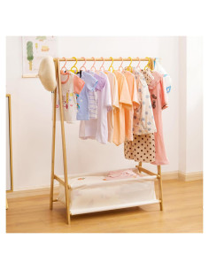 Perchero Infantil Plegable Cozivolife de Bambú 106 cm