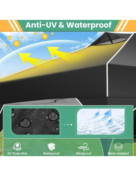 Carpa Plegable COBIZI 10x10 Negra con 3 Paredes Laterales