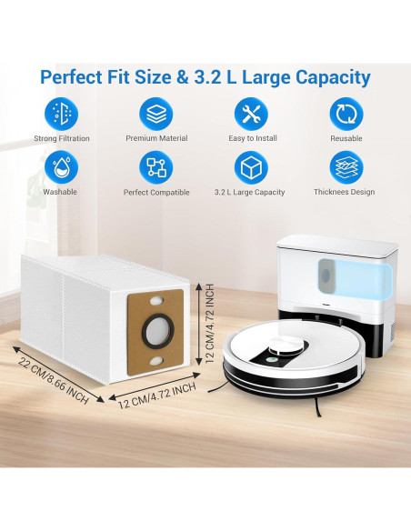 14 Bolsas de Polvo Bluevisk para Aspiradora ILIFE A12 Pro/V9 Pro