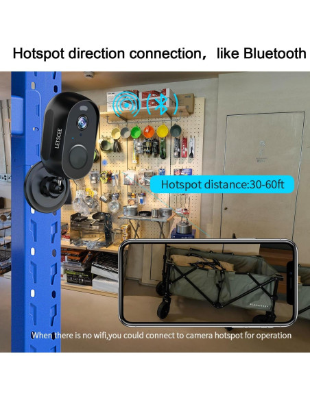 Cámara de Seguridad Inalámbrica LETSCEE 2K con Audio y Visión Nocturna