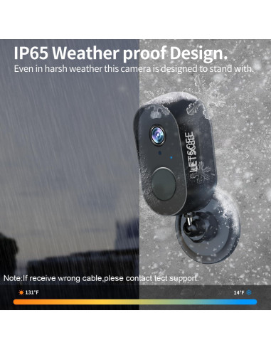 Cámara de Seguridad Inalámbrica LETSCEE 2K con Audio y Visión Nocturna